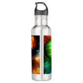 Bouteille D'eau Chat Alien dans la soucoupe de l'ufo (Dos)