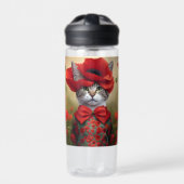 Bouteille D'eau Chat avec une robe faite de coquelicots (Extérieur)