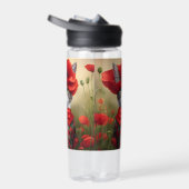 Bouteille D'eau Chat avec une robe faite de coquelicots (Droite)
