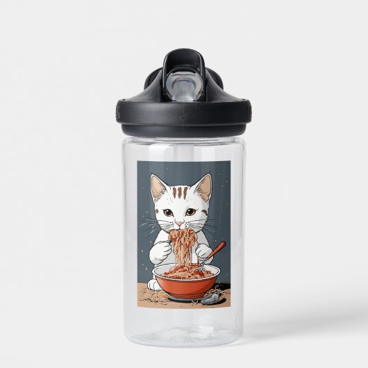 Bouteille D'eau Chat blanc mignon (Avant)