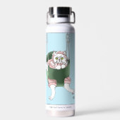 Bouteille D'eau Chat blanc robe rose drôle balançoire (Arrière)