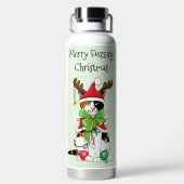 Bouteille D'eau Chat Calico de Noël amusant (Plage)