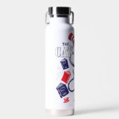 Bouteille D'eau Chat dans le Casquette | Lecture de livres (Avant)