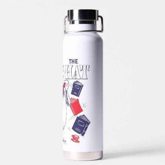 Bouteille D'eau Chat dans le Casquette | Lecture de livres (Arrière)