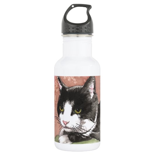 Bouteille D'eau Chat de smoking (Devant)