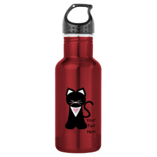 Bouteille D'eau Chat de smoking (personnalisable)