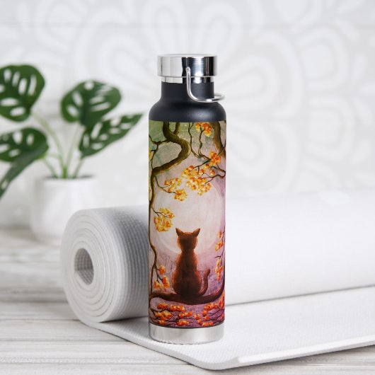 Bouteille D'eau Chat de Whimsical dans l'art de peinture de Pleine (Yoga)