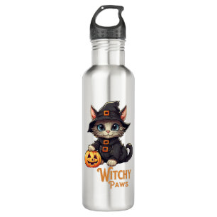Bouteille D'eau Chat d'Halloween Pattes de Sorcière