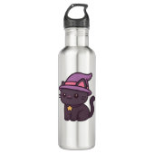 Bouteille D'eau Chat en sorcière Kawaii en T-shirt classique Casqu (Devant)