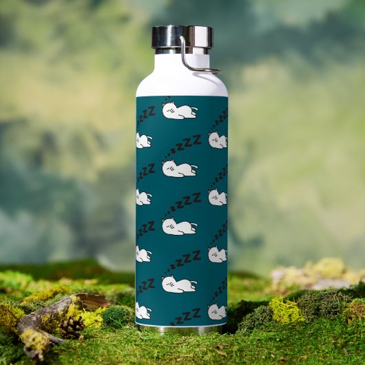 Bouteille D'eau Chat endormi (Extérieur (pivotée))
