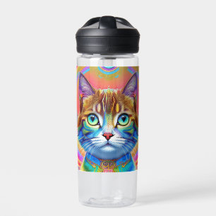 Bouteille D'eau Chat fantastique Mystique coloré