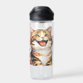 Bouteille D'eau Chat Heureux (Arrière)