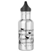 Bouteille D'eau Chat Jouer Note Musique, Chat Musique, Cadeau Chat (Gauche)