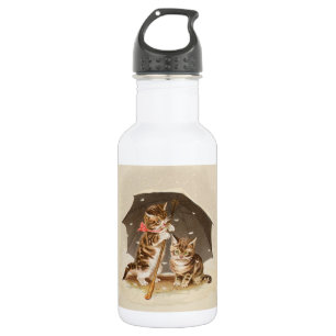 Bouteille D'eau Chat Kitten chaton antique vintage jolie mignonne