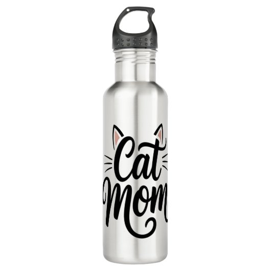 Bouteille D'eau Chat Maman Whiskers et Oreilles (Devant)