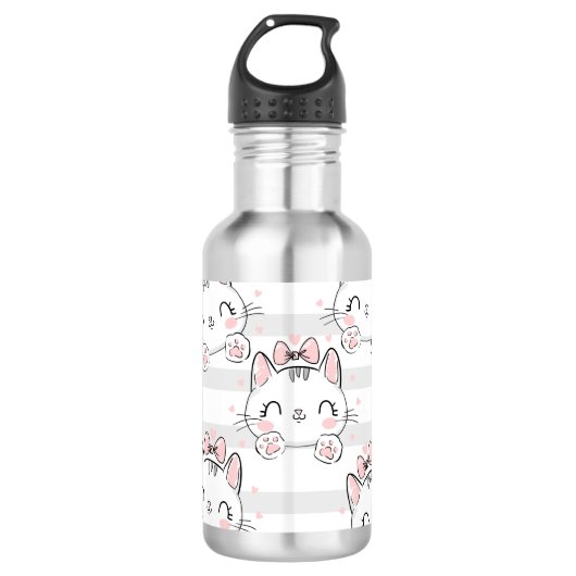 Bouteille D'eau Chat mignon avec chou (Devant)