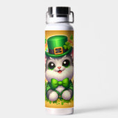 Bouteille D'eau Chat mignon/chaton Saint Patrick's Day (Arrière)
