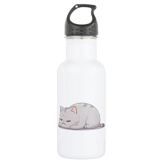 Bouteille D'eau Chat mignon kawaii grumpy endormi (Devant)