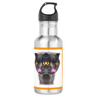 Bouteille D'eau Chat noir mutant Imaginaire à double tête