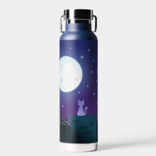 Bouteille D'eau Chat Sous Le Feu Lune