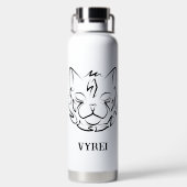 Bouteille D'eau Chat tribal noir et blanc (Plage)