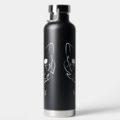 Bouteille D'eau Chat tribal noir et blanc (Droite)