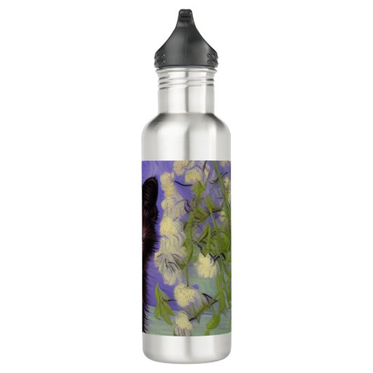 Bouteille D'eau Chat Van Gogh avec fleurs blanches (Droite)