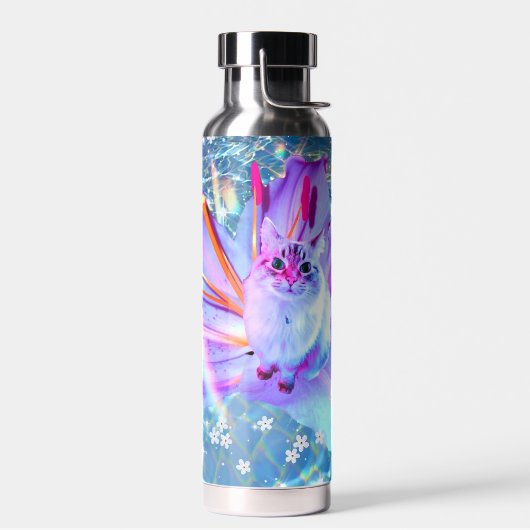 Bouteille d'eau chat Vaporwave  (Gauche)