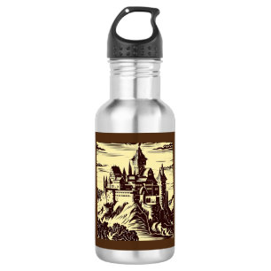 Bouteille D'eau Château médiéval Imaginaire - Bois coupé 2