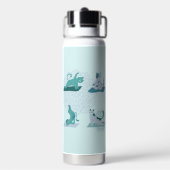 Bouteille D'eau Chats de yoga vert (Arrière)