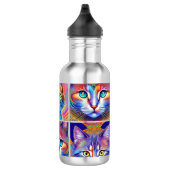 Bouteille D'eau Chats royaux de couleur psychédélique (Droite)