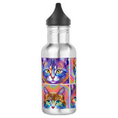 Bouteille D'eau Chats royaux de couleur psychédélique (Gauche)