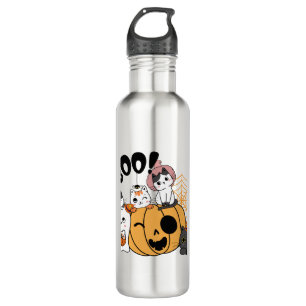 Bouteille D'eau Chats S'Amusant Sur Sticker Halloween