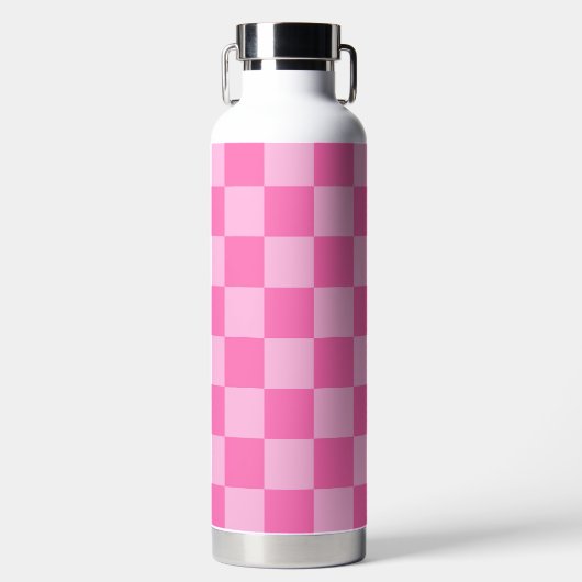 Bouteille D'eau Chaud Pink Checkerboard (Avant)