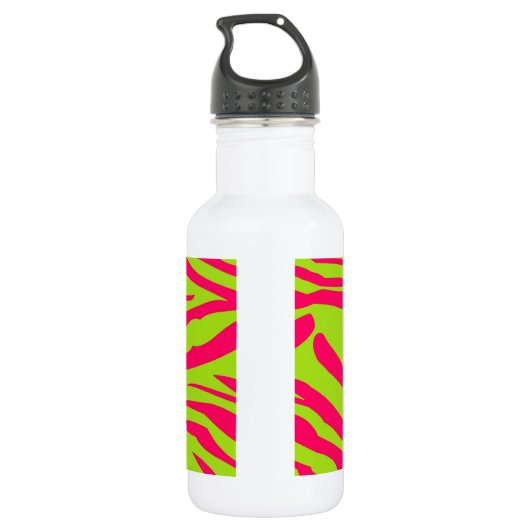 Bouteille D'eau Chaud rose Lime Zebra Print 32. oz. (Dos)
