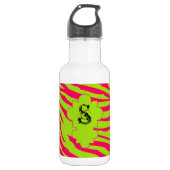 Bouteille D'eau Chaud rose Lime Zebra Print 32. oz. (Devant)