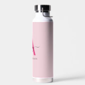 Bouteille D'eau Chaud rose moderne Script Girl Monogramme Nom (Gauche)