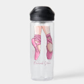 Bouteille D'eau Chaussures en Ballet Rose dessinées à la main (Arrière)