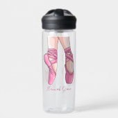 Bouteille D'eau Chaussures en Ballet Rose dessinées à la main (Extérieur)