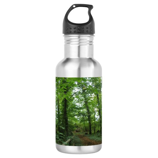 Bouteille D'eau Chemin à travers la forêt verte (Devant)