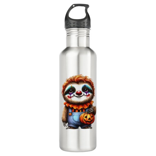 Bouteille D'eau Chemise Clown Sloth Halloween surdimensionnée T-sh (Devant)