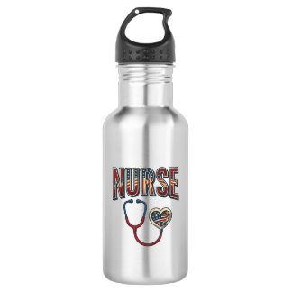 Bouteille D'eau Chemise de conception de stéthoscope patriotique d