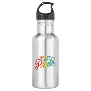 Bouteille D'eau Chemise de typographie arc-en-ciel vintage de la f