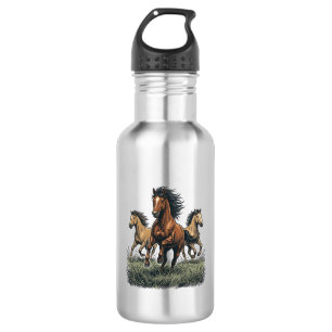 Bouteille D'eau Chemise vectorielle occidentale de chevaux sauvage