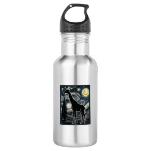 Bouteille D'eau Chemise vintage gravure girafe nuit étoilée_1