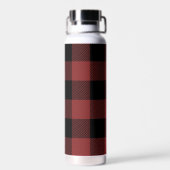 Bouteille D'eau Chèque de Buffle Noir Rouge (Arrière)