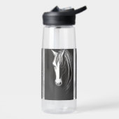 Bouteille D'eau Cheval Abstrait noir et blanc (Gauche)