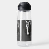 Bouteille D'eau Cheval Abstrait noir et blanc (Arrière)