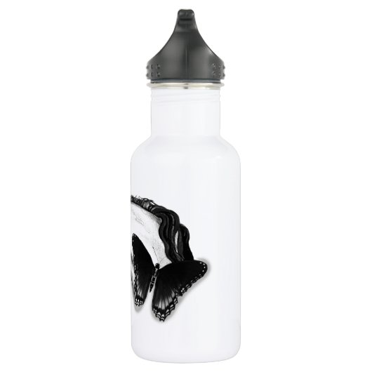 Bouteille D'eau Cheval blanc et design papillon (Droite)