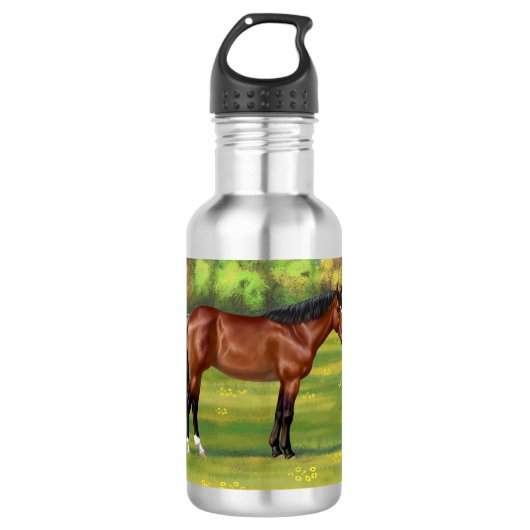 Bouteille D'eau Cheval Brown Bay Quarter (Devant)